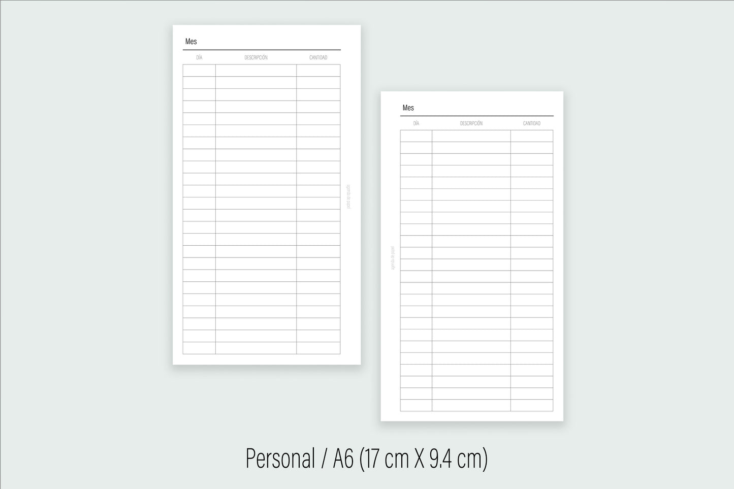 Expense Insert | Paper Agenda