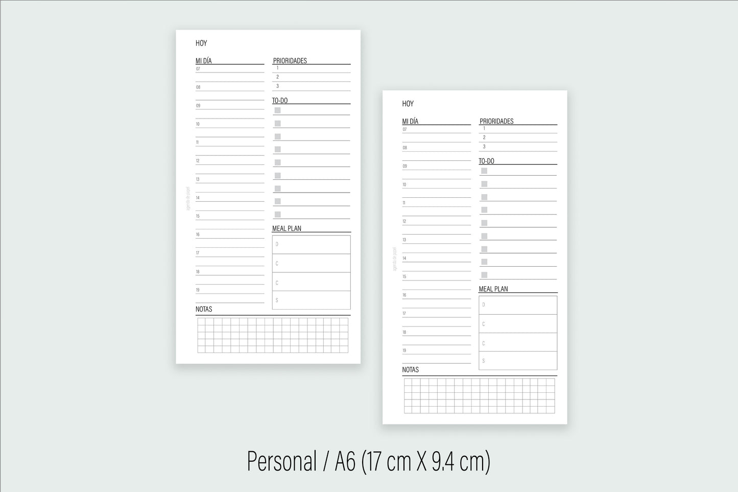 Diary insert without dates | Paper Agenda