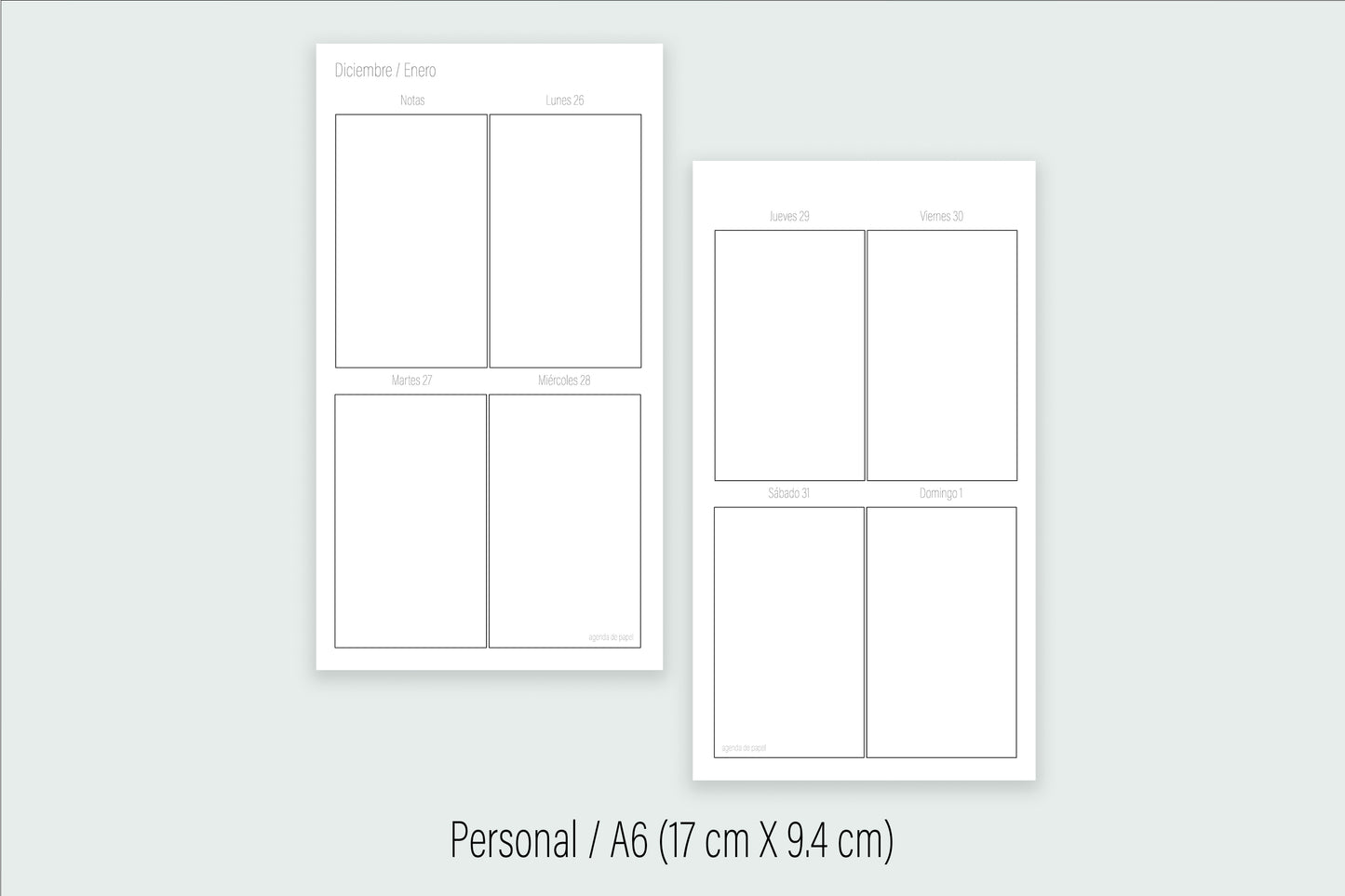 Vertical Weekly Insert 2024 | Paper Agenda