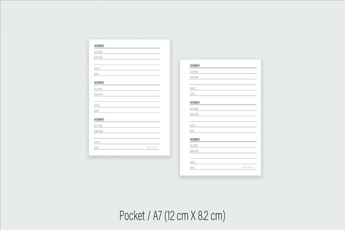 Contacts Insert | Paper Agenda