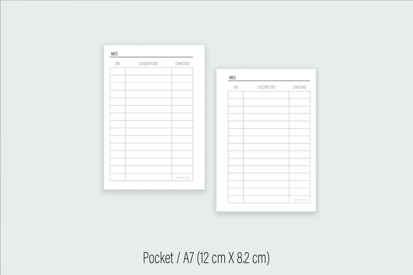 Expense Insert | Paper Agenda