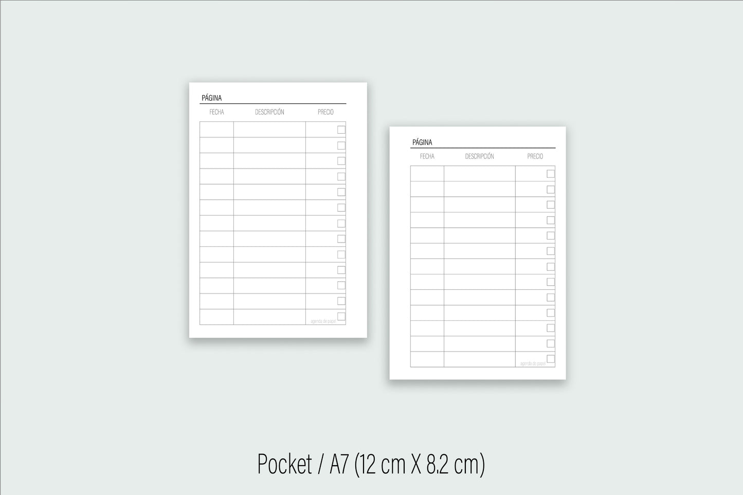 Order Tracking Insert | Paper Agenda