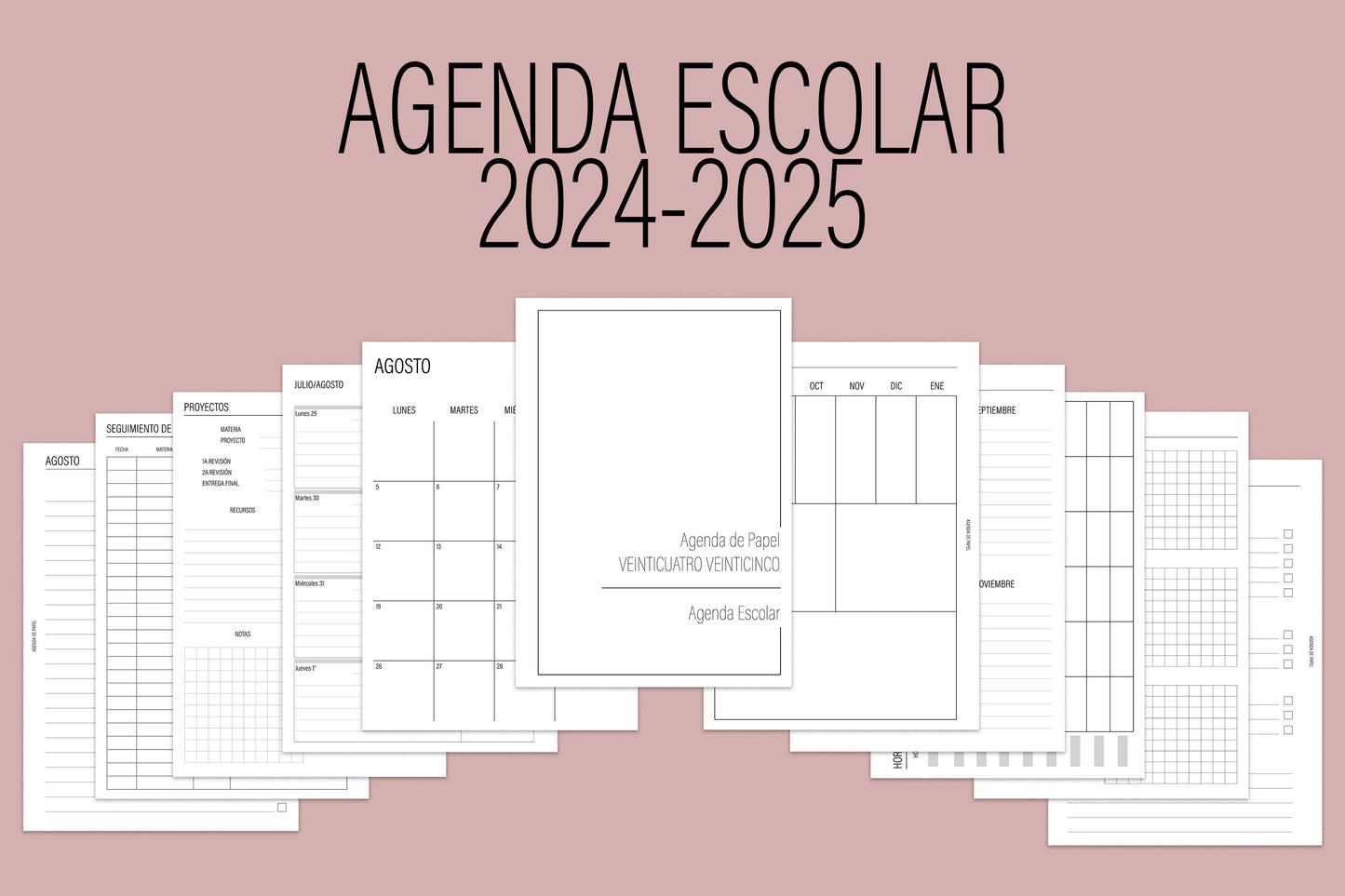 School Agenda 2023-2024 // DIGITAL DOWNLOAD | Paper Agenda
