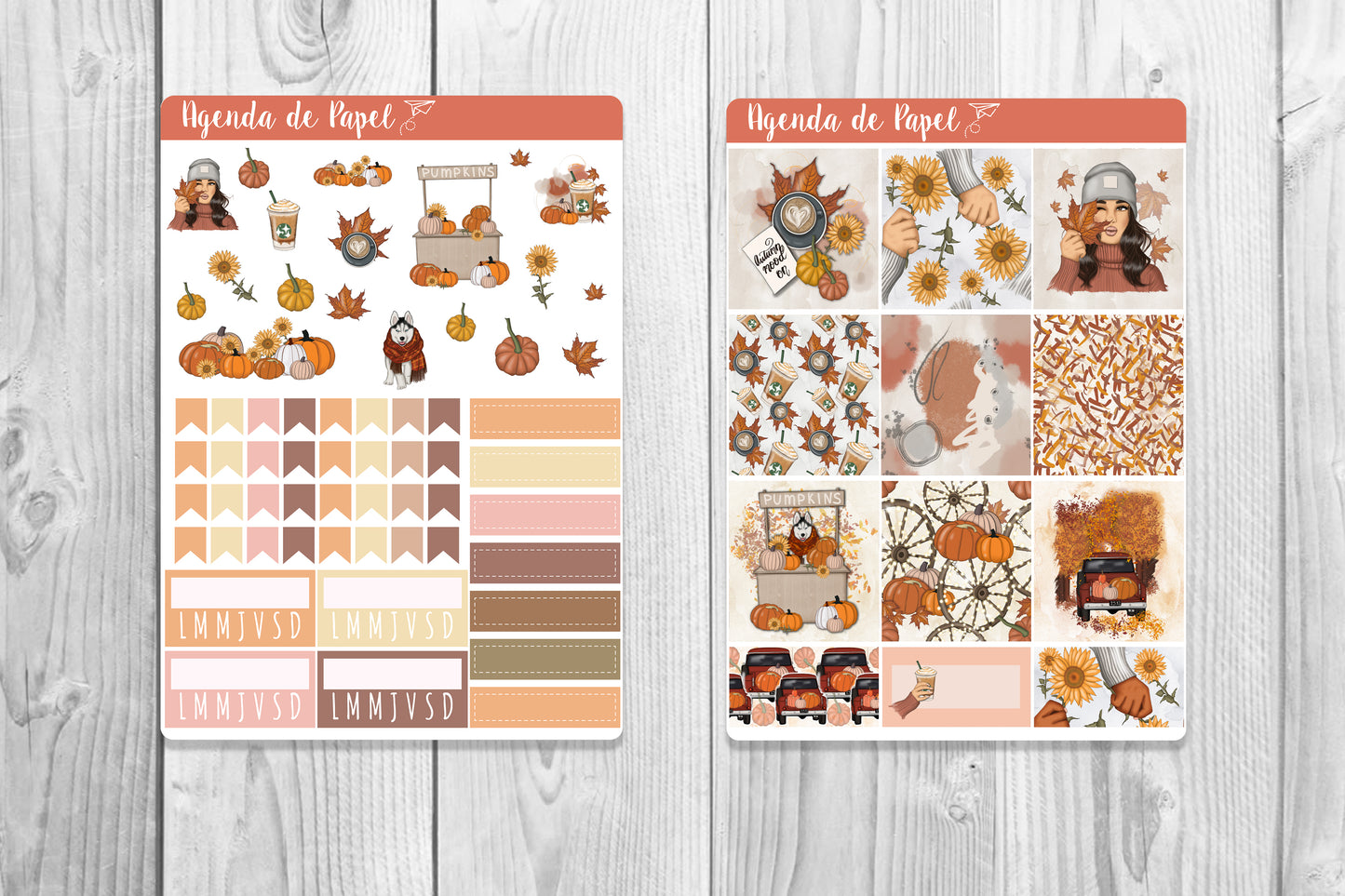 Fall Basics Weekly Kit / Agenda Stickers| Paper Agenda