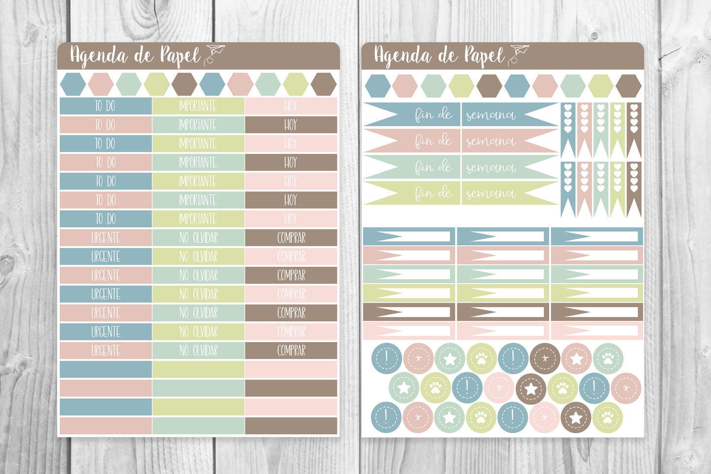 Kit semanal Deseos de Pascua / Stickers para agenda
