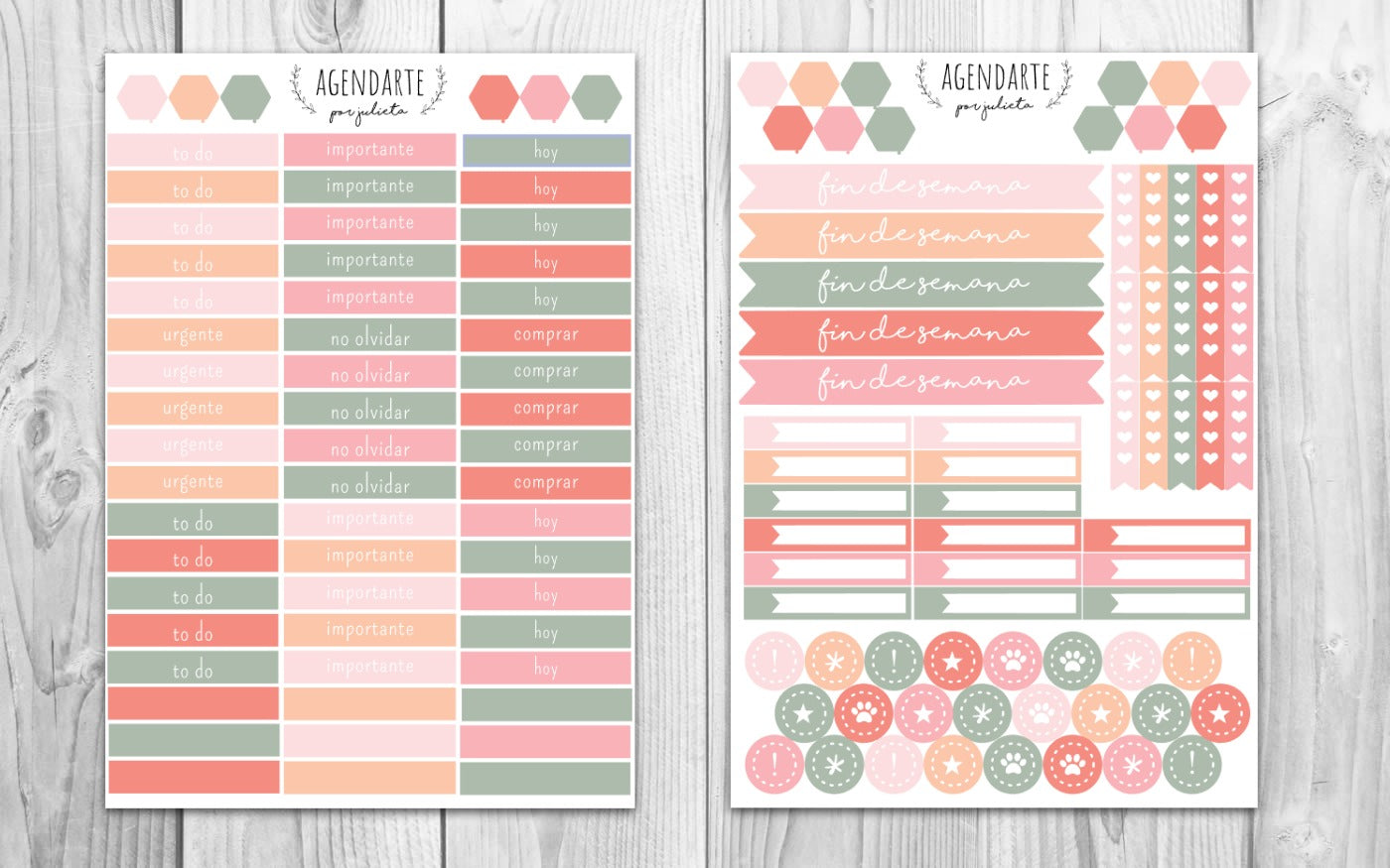 Floral Baskets Weekly Kit / Agenda Stickers | Paper Agenda