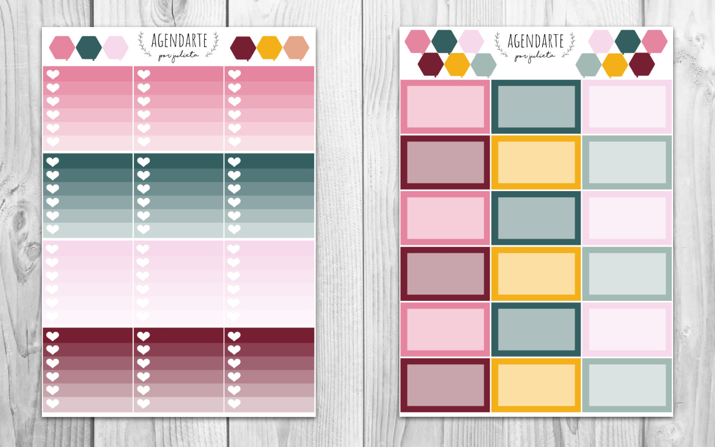 Weekly kit Day of love and friendship / Stickers for agenda | Paper Agenda