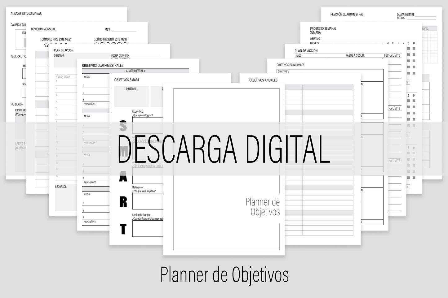 Planner de Objetivos DESCARGA DIGITAL | Agenda de Papel