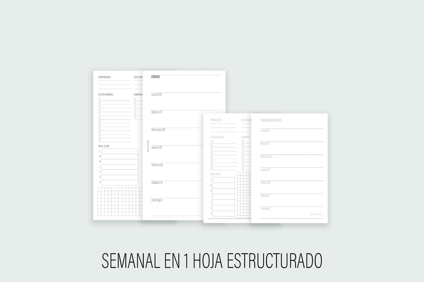 Structured Weekly Insert 2023 | Paper Agenda