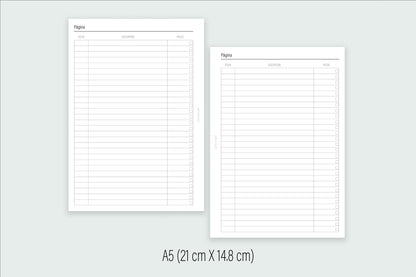 Inserto de Rastreo de Pedidos | Agenda de Papel