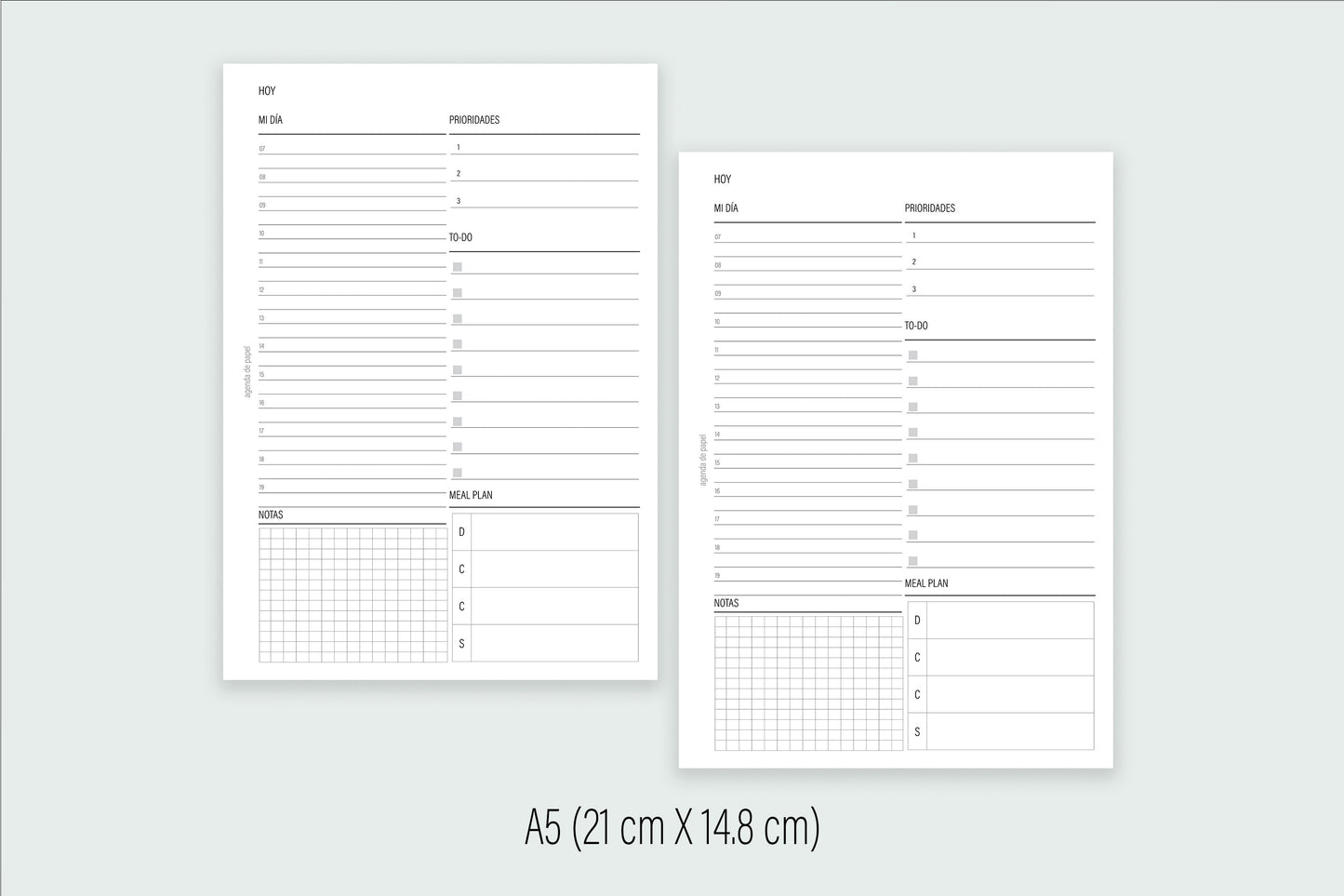 Inserto Diario sin fechas | Agenda de Papel