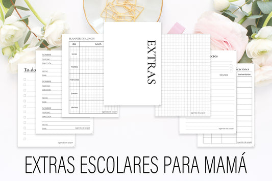 Extras Escolares para Mamá | Agenda de Papel