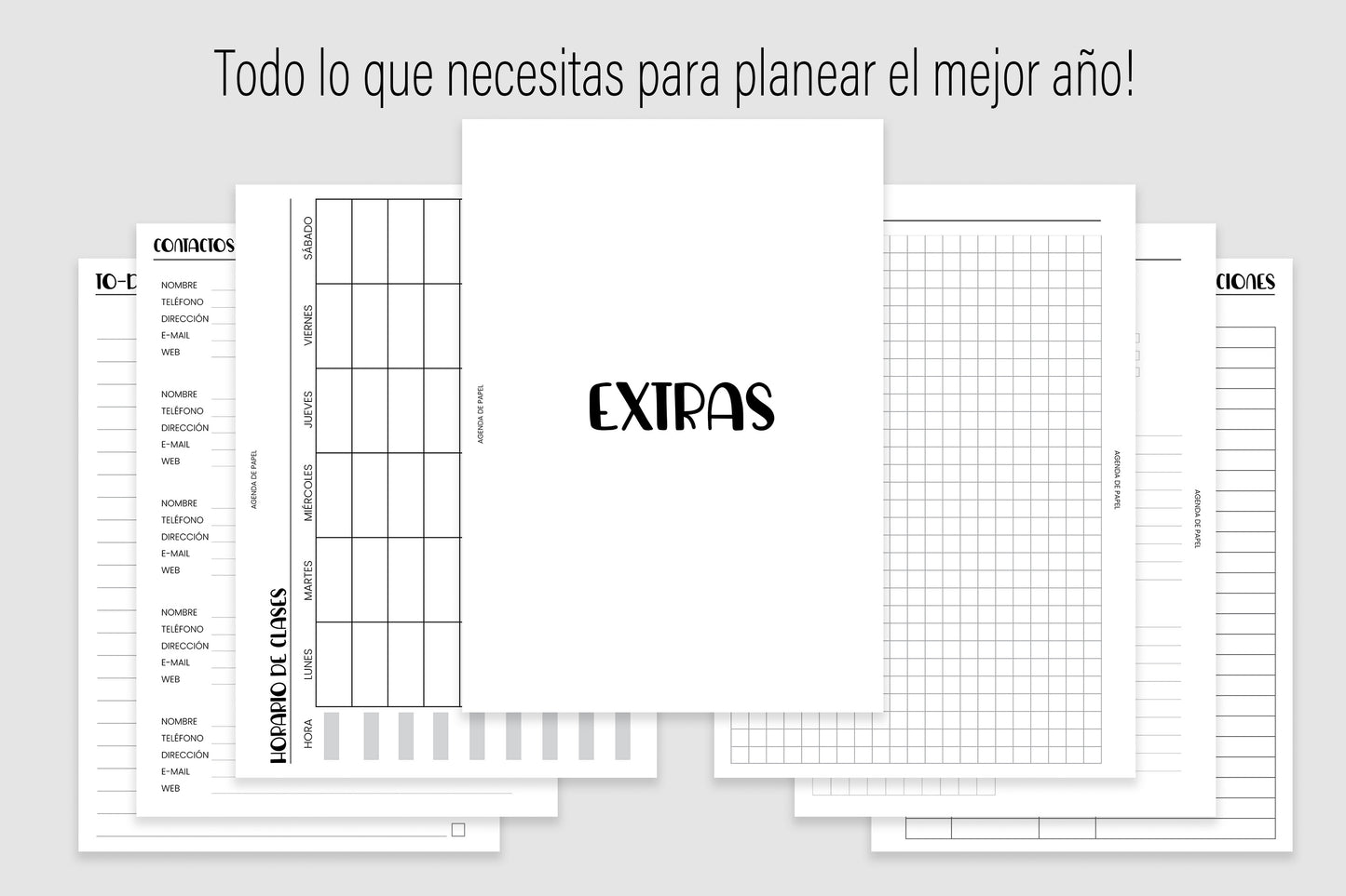 Agenda de Papel Escolar 2026-2027 DESCARGA DIGITAL