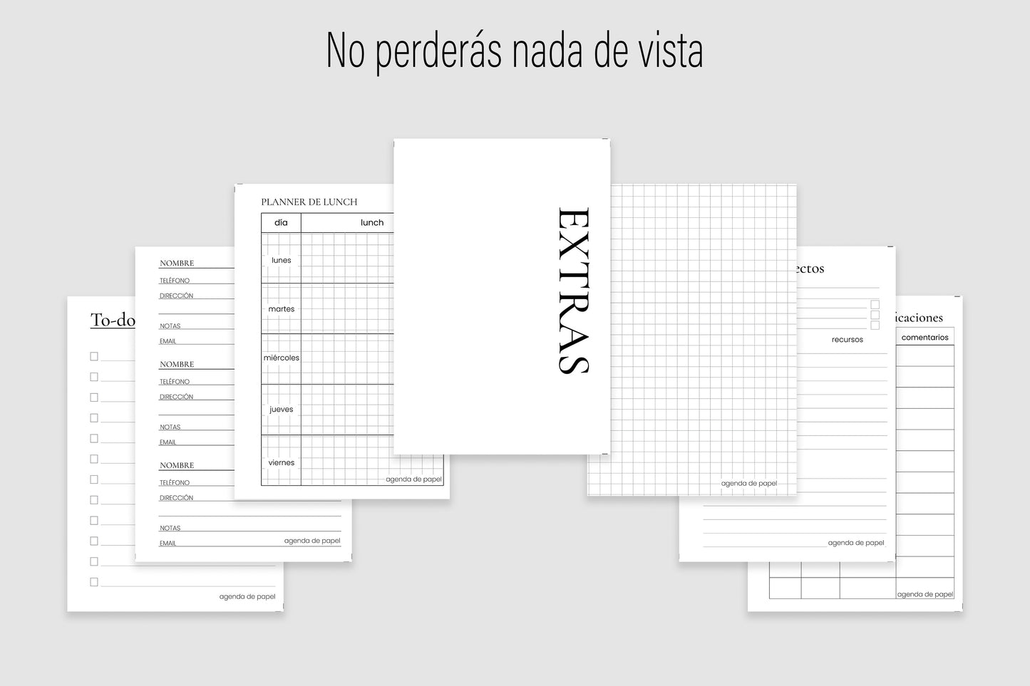 Extras Escolares para Mamá | Agenda de Papel