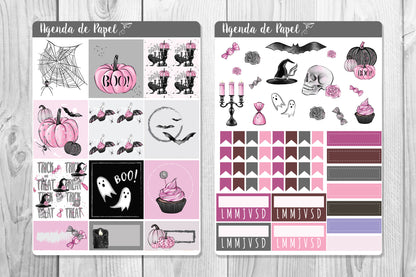 Kit semanal Octubre Glam / Stickers para agenda | Agenda de Papel