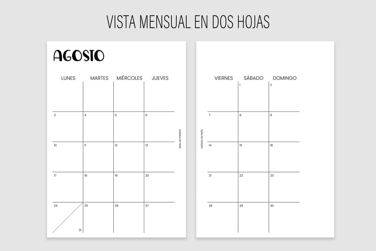 Agenda de Papel Escolar 2026-2027 DESCARGA DIGITAL