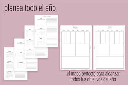 Agenda de Papel A5 Estructurada 2025 DESCARGA DIGITAL