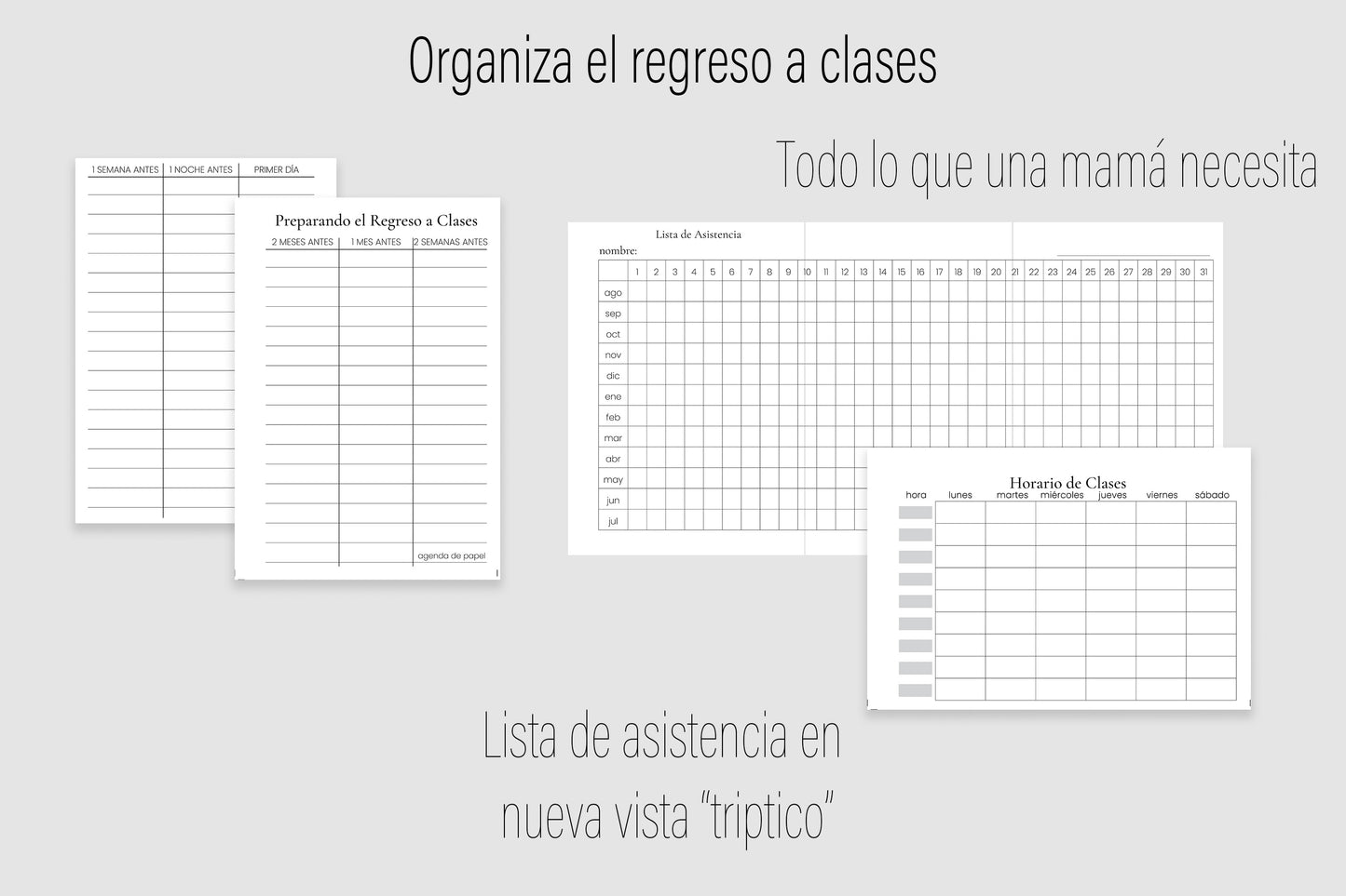 Agenda de Papel Escolar para MAMÁ 2026-2027 DESCARGA DIGITAL