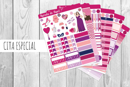 Kit semanal Cita Especial / Stickers para agenda | Agenda de Papel