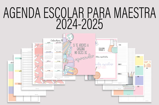 Agenda de Papel para Maestras 2024-2025