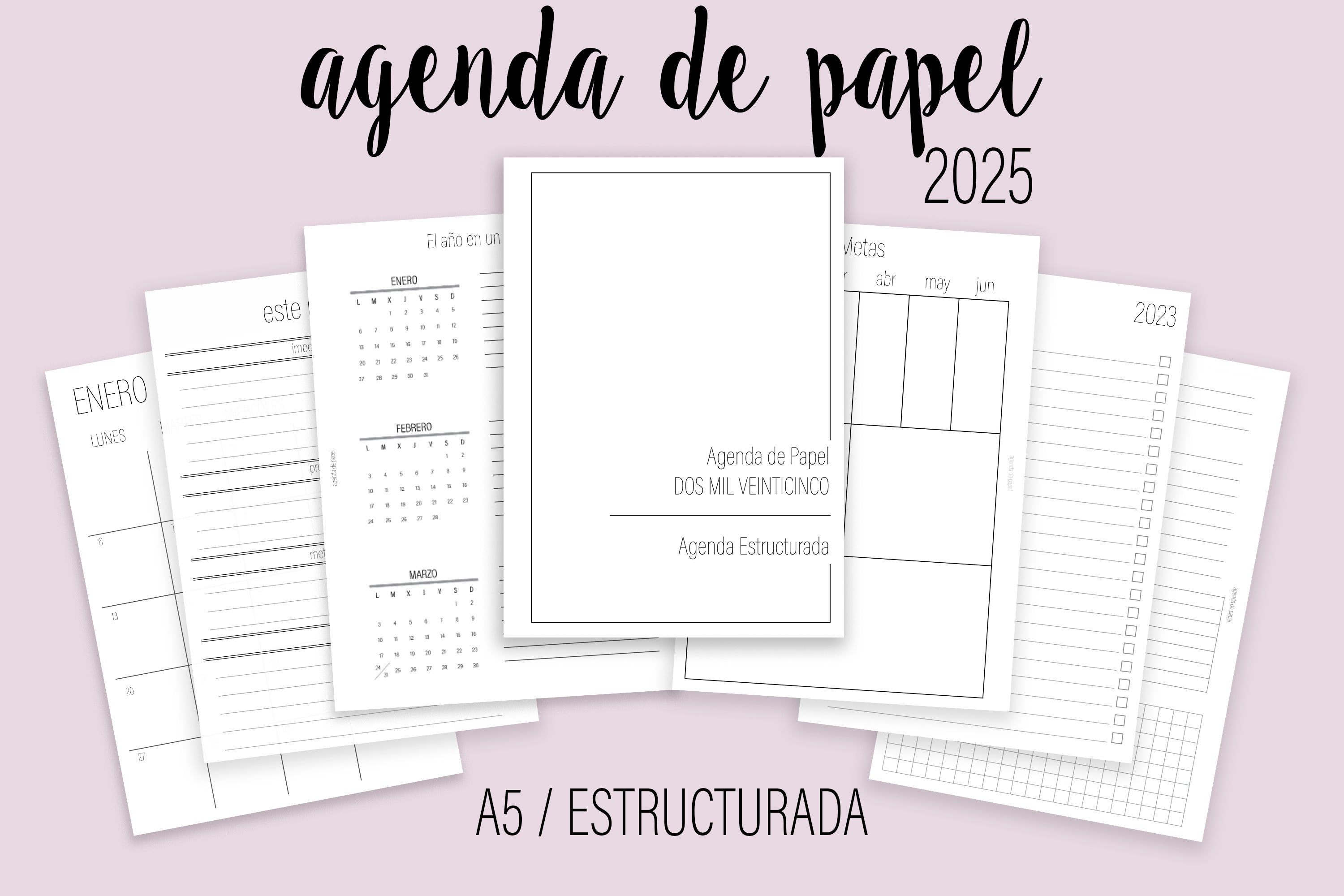 Agenda De Papel A5 Estructurada 2025 agenda-de-papel-a5-estructurada-2025