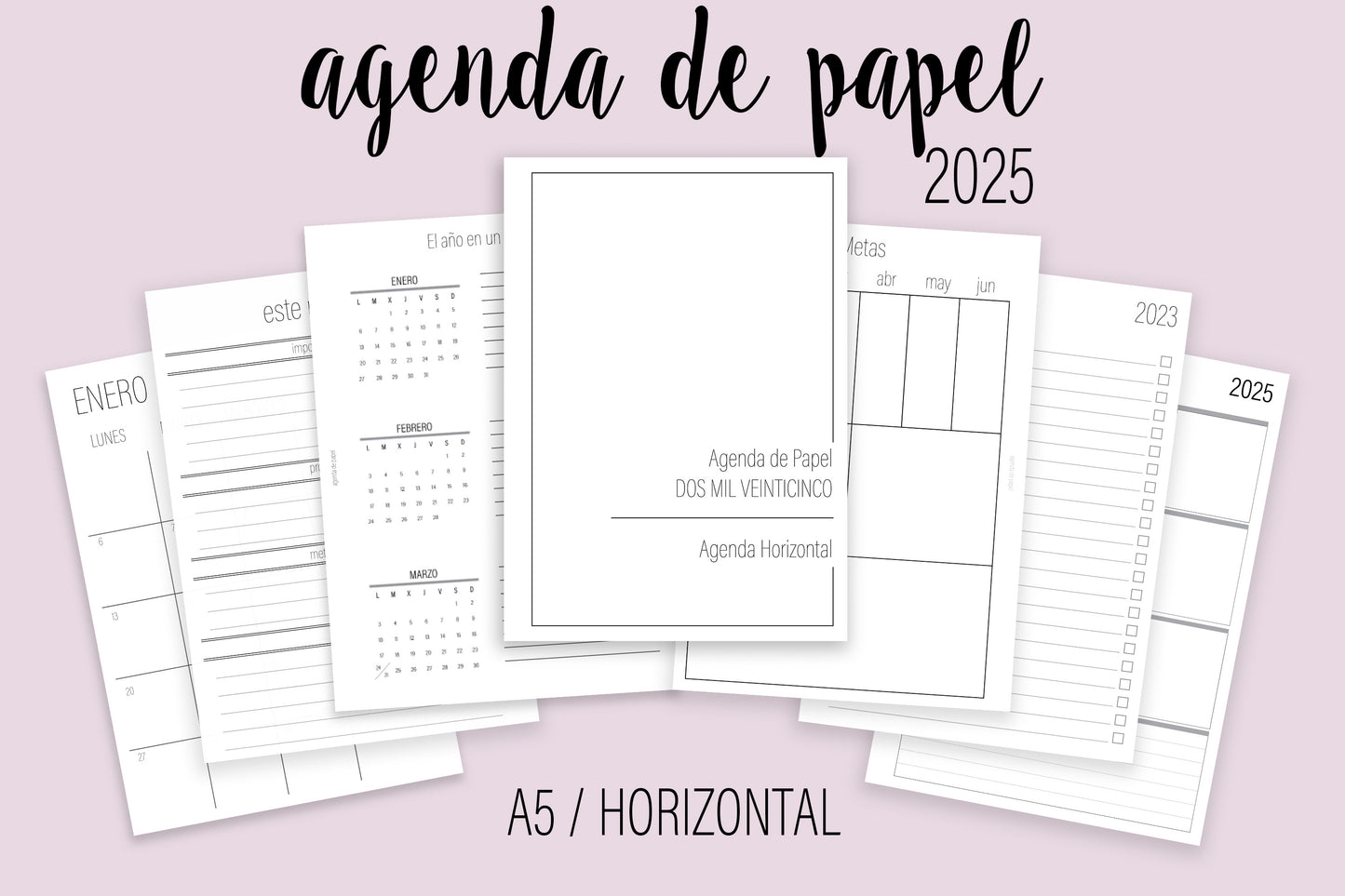 Agenda de Papel A5 Horizontal 2025