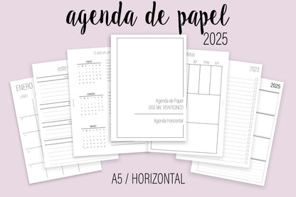 Agenda de Papel A5 Horizontal 2025