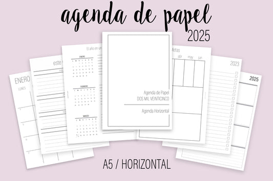 Agenda de Papel A5 Horizontal 2025