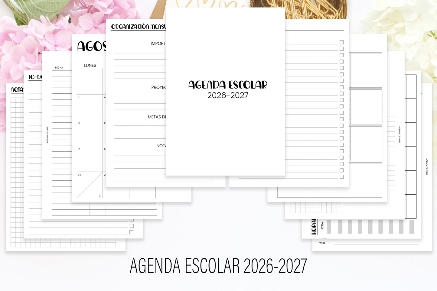 Agenda de Papel Escolar 2026-2027