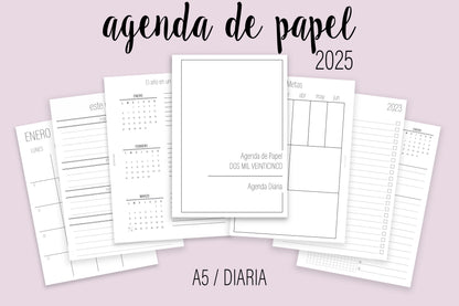 Agenda de Papel A5 Diaria 2025