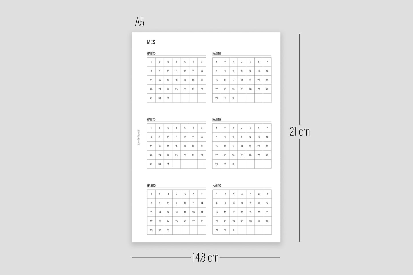 Inserto Tracker de Hábitos | Agenda de Papel