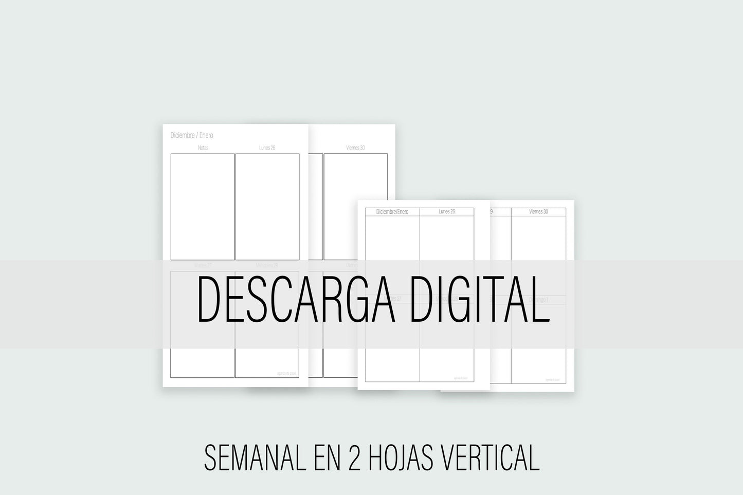 Inserto Semanal Vertical 2025 / DESCARGA DIGITAL | Agenda de Papel