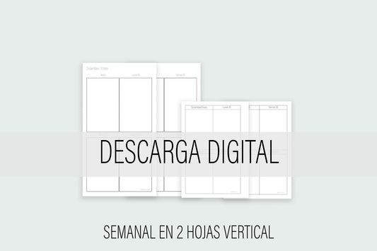 Inserto Semanal Vertical 2025 / DESCARGA DIGITAL | Agenda de Papel