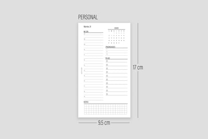 Diario con fechas 2025 / DESCARGA DIGITAL | Agenda de Papel