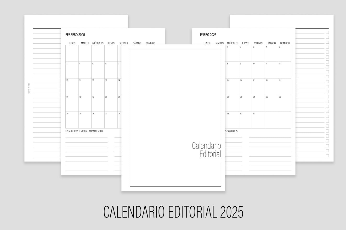 Calendario Editorial 2025 | Agenda de Papel