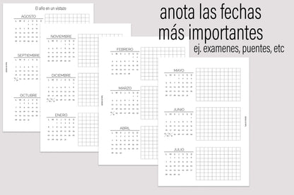 Agenda de Papel Escolar para Mamá 2024-2025