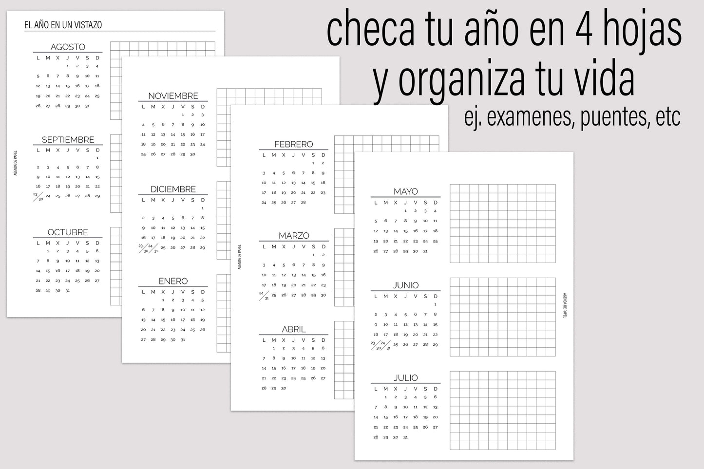 Agenda de Papel Escolar 2024-2025