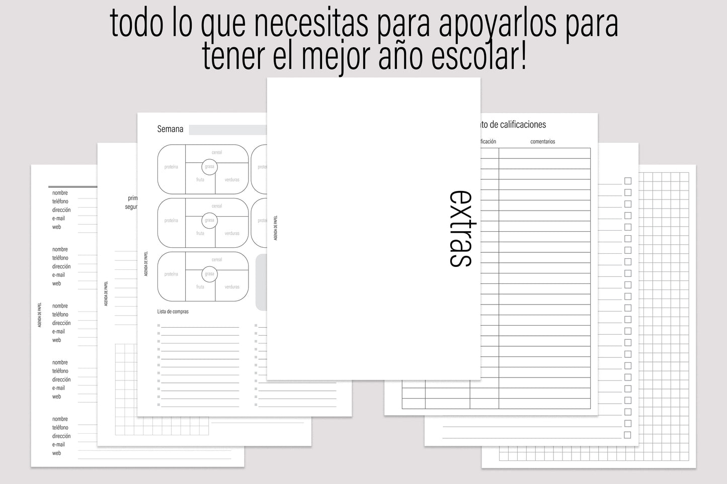 Agenda de Papel Escolar para Mamá 2024-2025