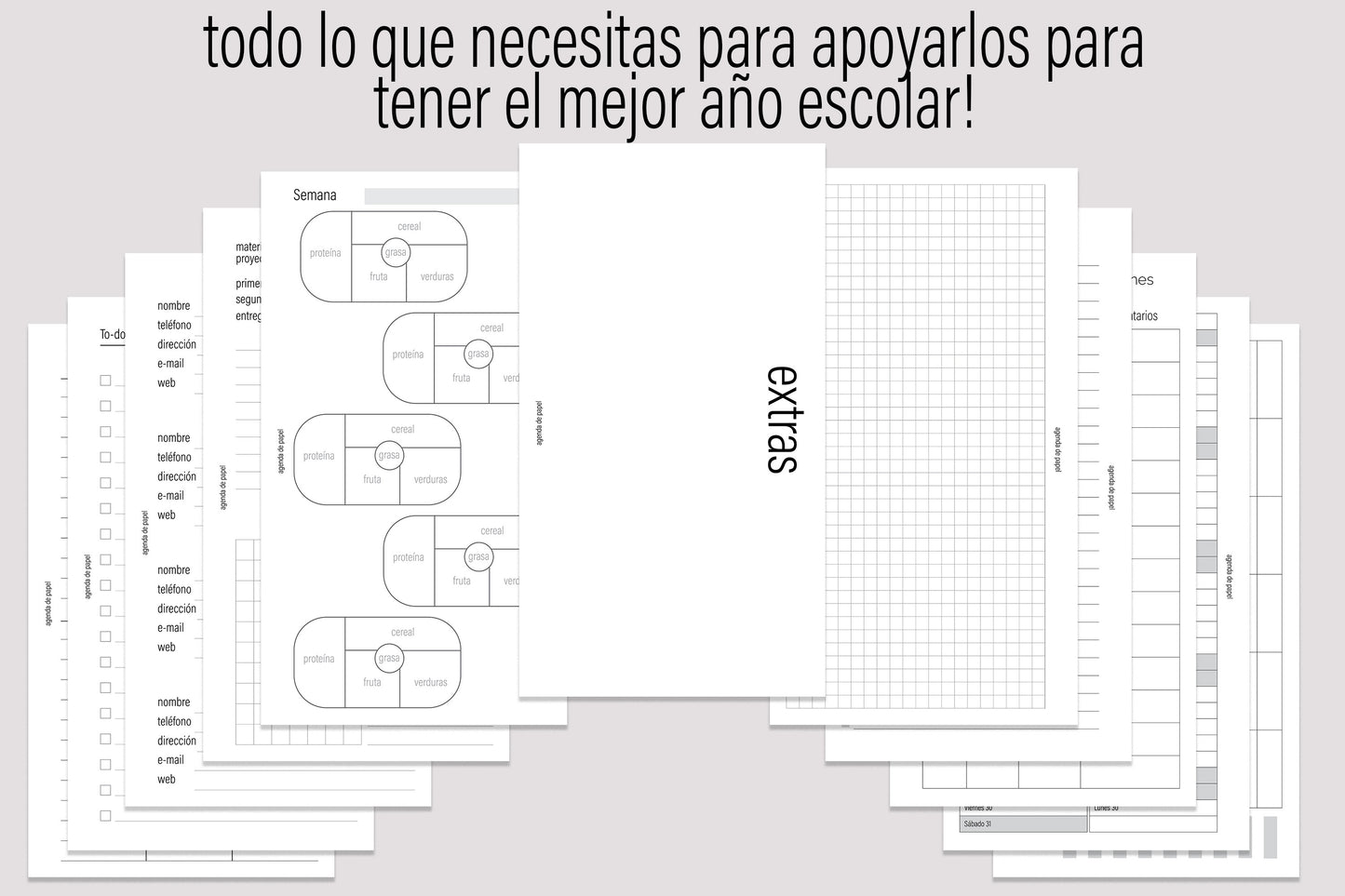 Agenda de Papel Escolar para Mamá 2024-2025 *Personal*