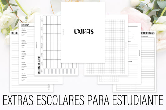 Extras Escolares para Estudiante | Agenda de Papel