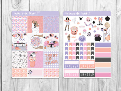 Kit semanal Fiesta de Halloween / Stickers para agenda | Agenda de Papel