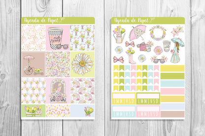 Kit semanal Hola Primavera! / Stickers para agenda | Agenda de Papel