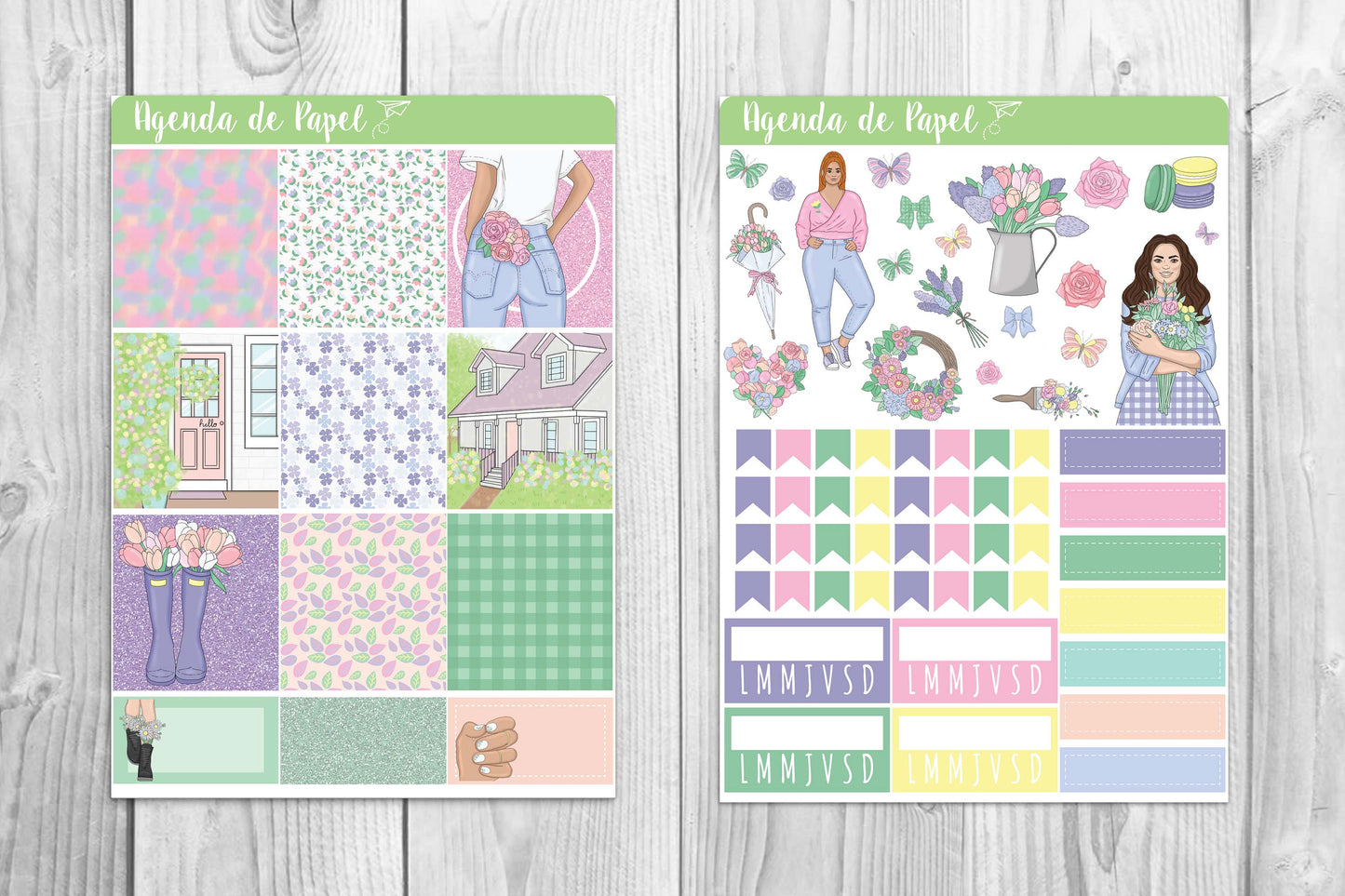 Kit semanal Florecer / Stickers para agenda | Agenda de Papel