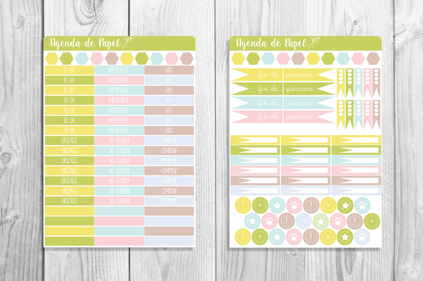 Kit semanal Hola Primavera! / Stickers para agenda | Agenda de Papel