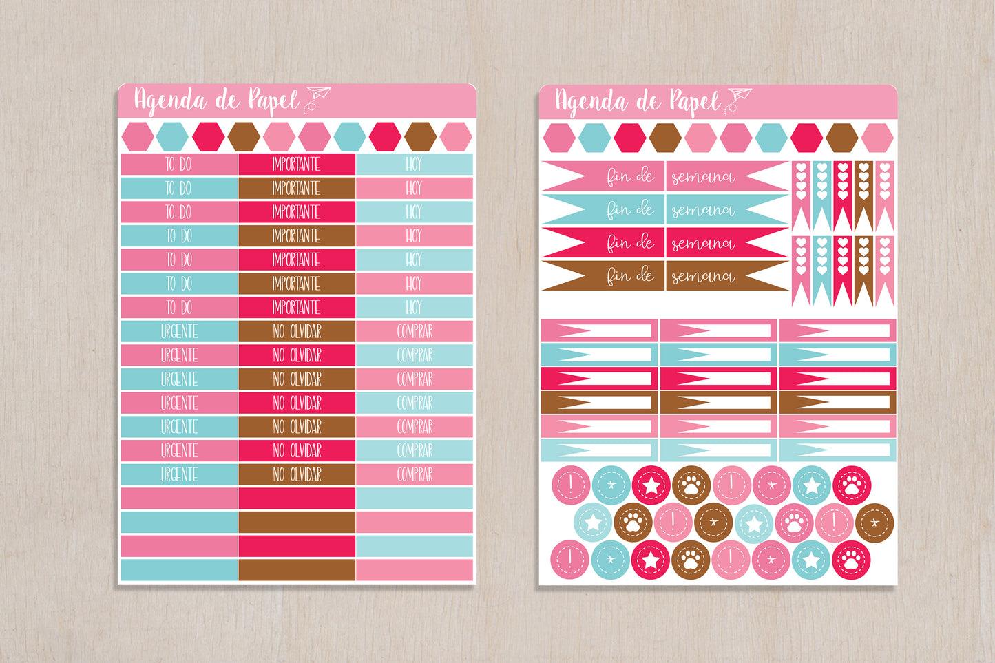 Kit semanal Galleta de Jengibre / Stickers para agenda | Agenda de Papel