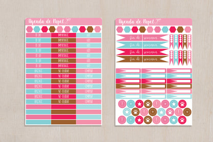 Kit semanal Galleta de Jengibre / Stickers para agenda | Agenda de Papel