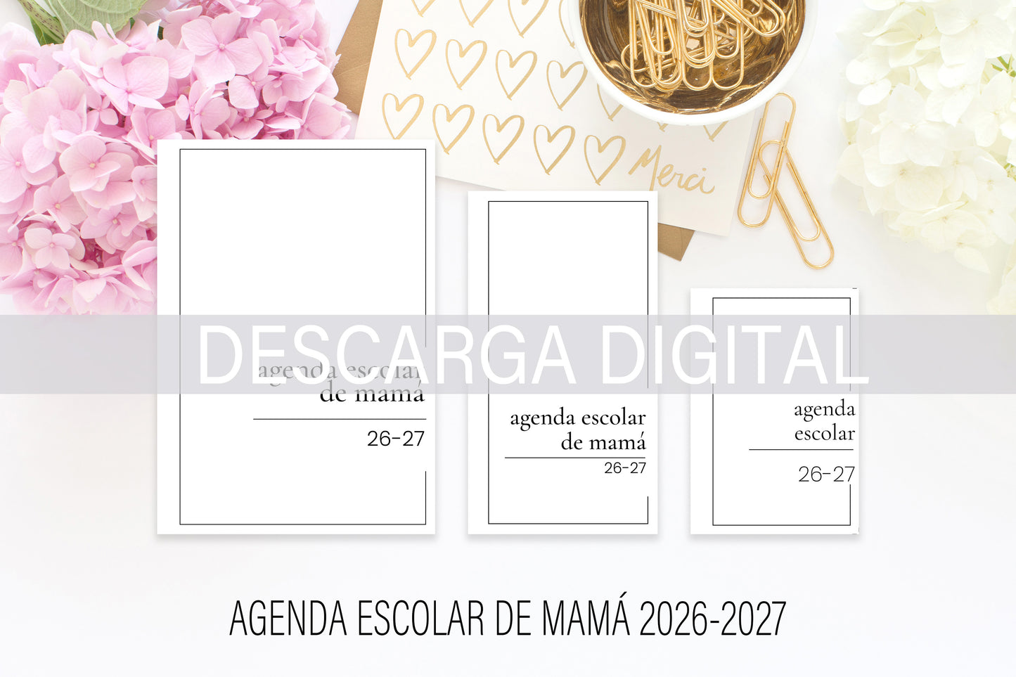 Agenda de Papel Escolar para MAMÁ 2026-2027 DESCARGA DIGITAL