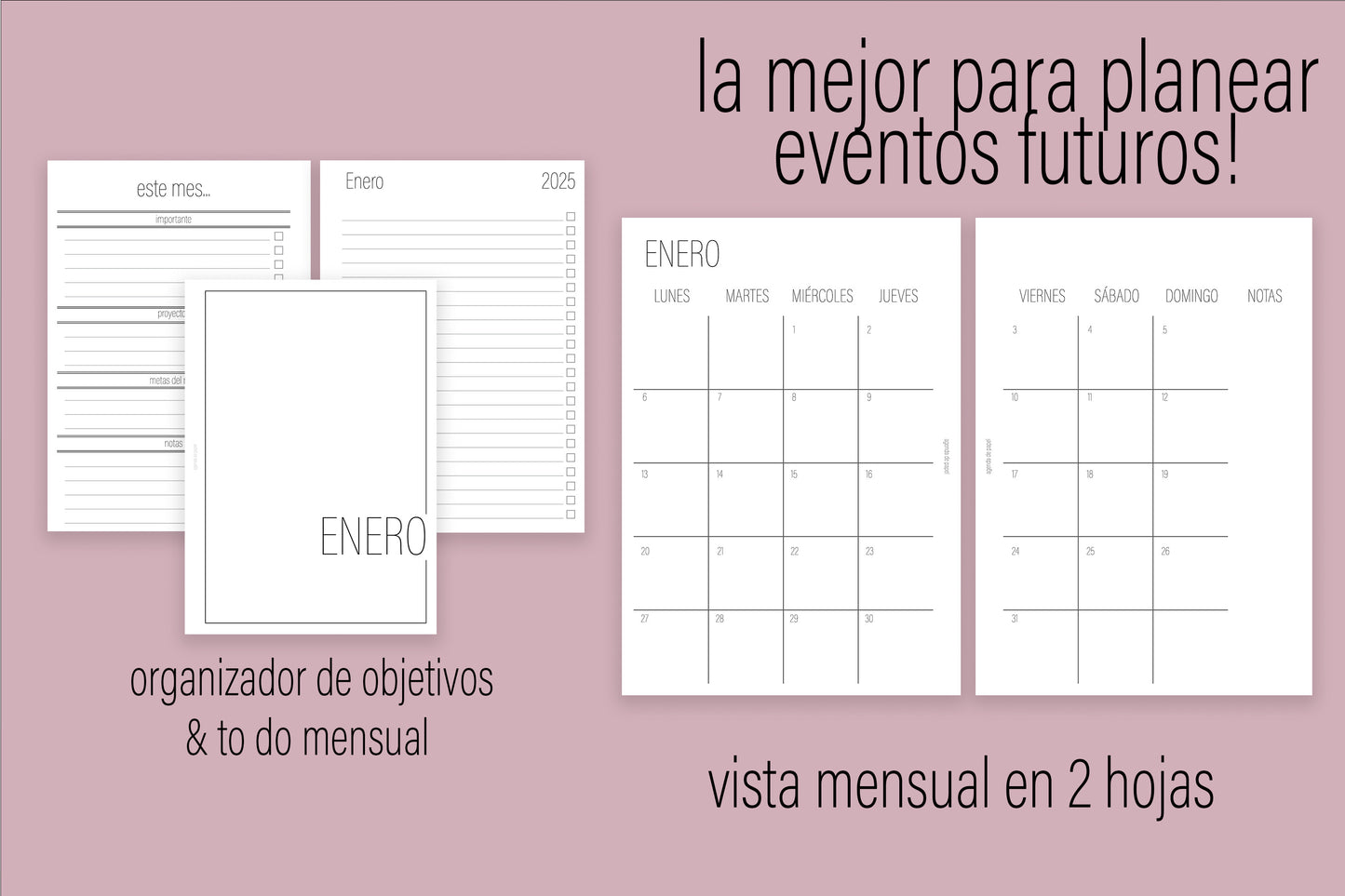 Agenda de Papel A5 Vertical 2025 DESCARGA DIGITAL