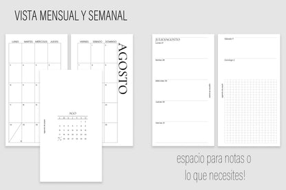 Agenda de Papel Escolar para MAMÁ 2026-2027 DESCARGA DIGITAL