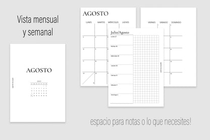 Agenda de Papel Escolar para MAMÁ 2026-2027 DESCARGA DIGITAL
